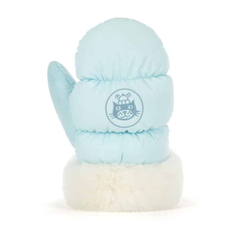 Doudou amuseables moufle de Jellycat - Vu de dos sur fond blanc