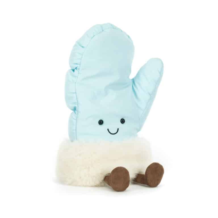 Doudou amuseables moufle de Jellycat - Vu de face sur fond blanc Amuseables Mitten Peluche Jellycat, doudou original, jellyat rupture stock