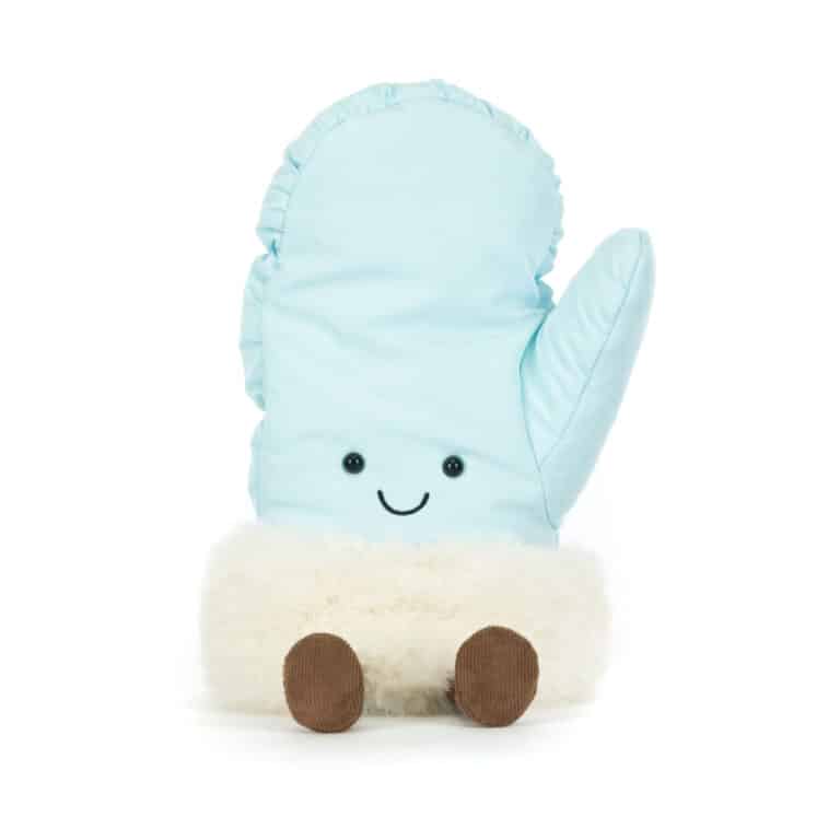 Doudou amuseables moufle de Jellycat - Vu de face sur fond blanc