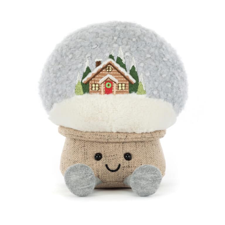 Doudou amuseables boule à neige de Jellycat - Vu de face sur fond blanc