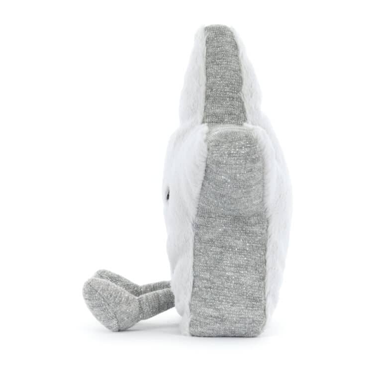 Doudou Amuseables Silver star – Tendresse étoilée argentée par Jellycat - Vu de côté sur fond blanc