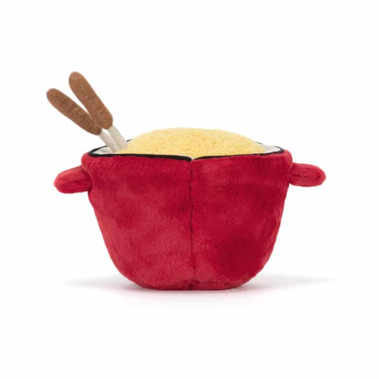 Doudou amuseables fondue au fromage de Jellycat - Vu de dos sur fond blanc