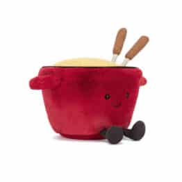 Doudou amuseables fondue au fromage de Jellycat - Vu de face sur fond blanc