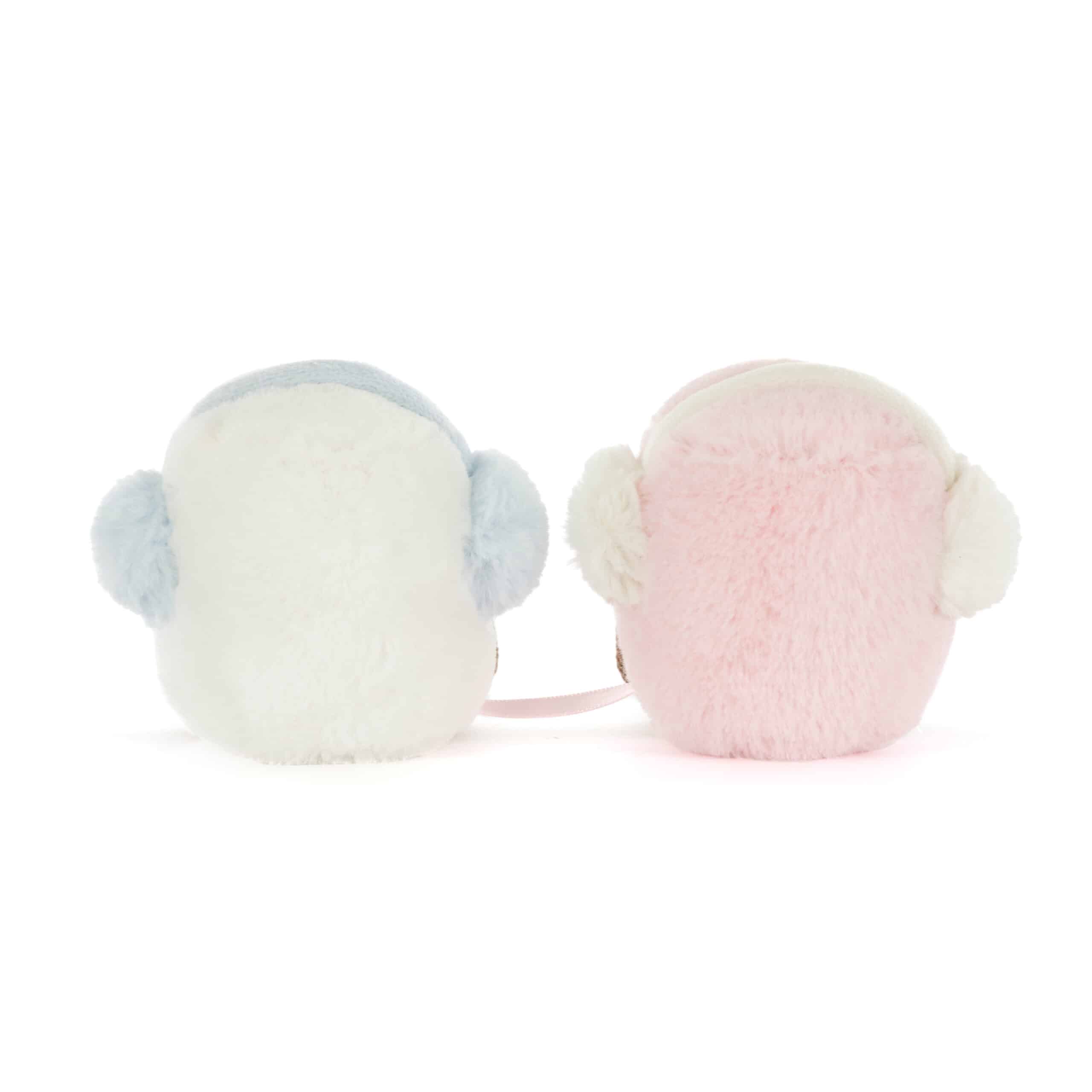 Doudou guimauves de Noël - Rose et blanche de Jellycat - Vu de dos sur fond blanc