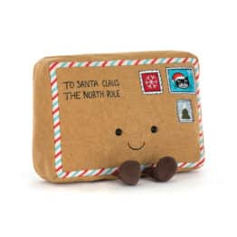 Doudou amuseables lettre au Père Noël de Jellycat - Vu de face sur fond blanc