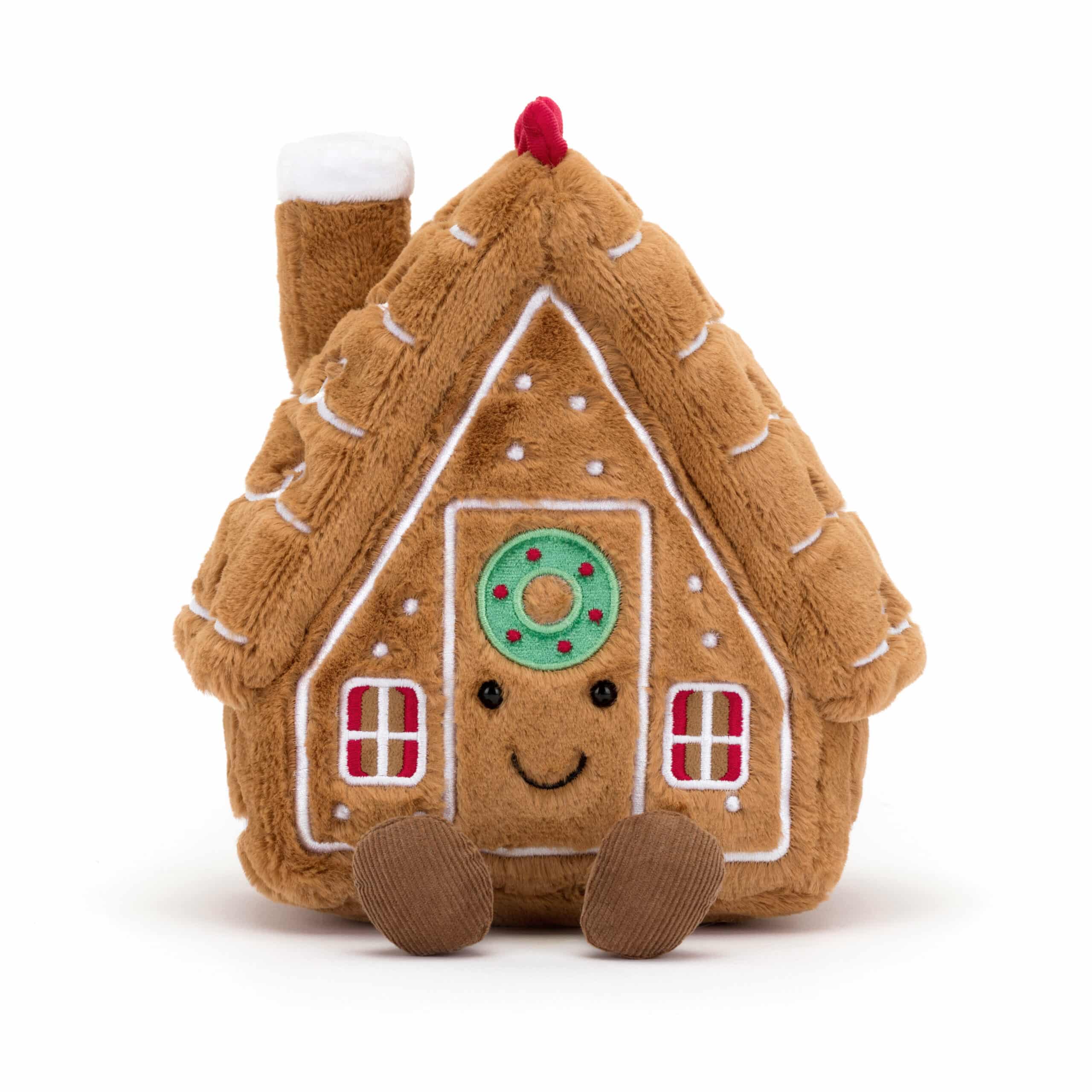 Doudou Amuseables Maison en Pain d’Épice – Jellycat - Vu de face sur fond blanc
