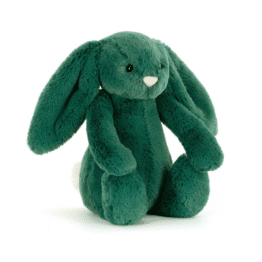Doudou Lapin Bashful – Vert Sapin – Jellycat - Vu de face sur fond blanc