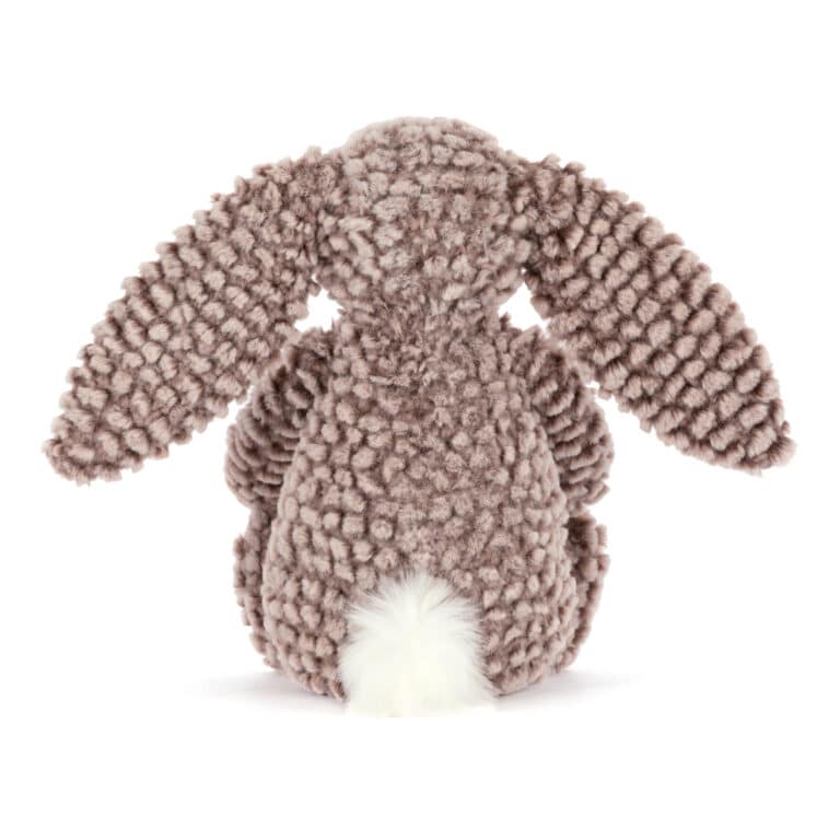 Doudou Bashful lapin de luxe Pine de Jellycat - Vu de dos sur fond blanc