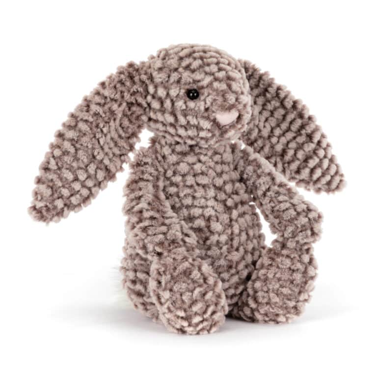 Doudou Bashful lapin de luxe Pine de Jellycat - Vu de face sur fond blanc