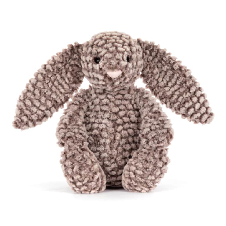 Doudou Bashful lapin de luxe Pine de Jellycat - Vu de face sur fond blanc
