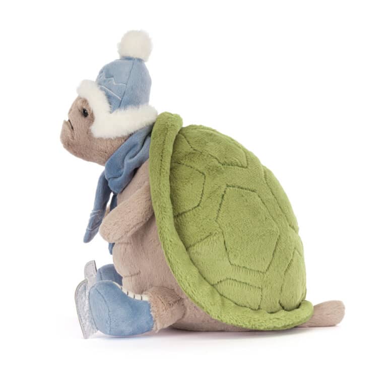Doudou tortue Timmy patinage de Jellycat - Vu de côté sur fond blanc