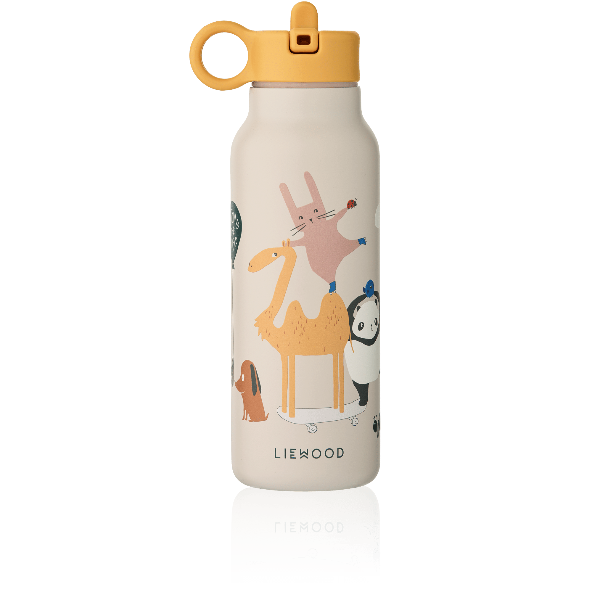 Gourde à travers le monde de Liewood -Vue de face sur fond blanc