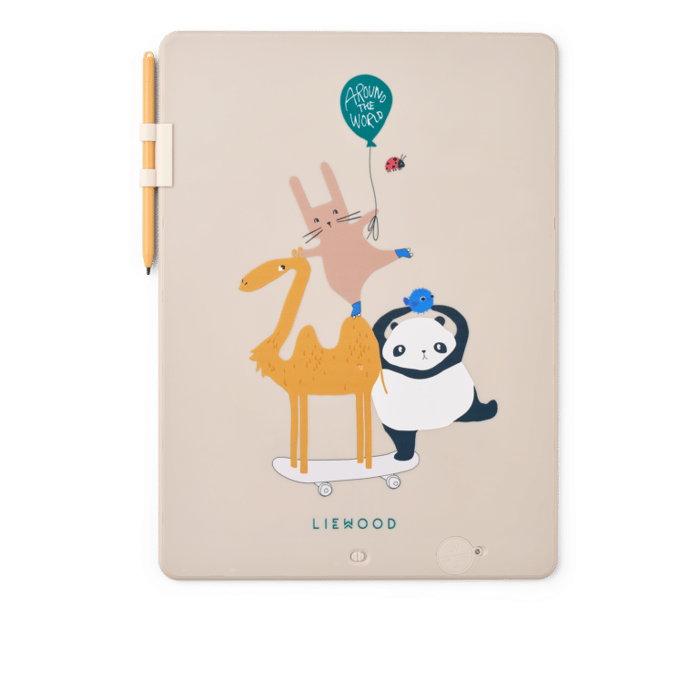 Grande Tablette à dessin magique Zora – À travers le monde – Liewood - Vue de dos sur fond blanc