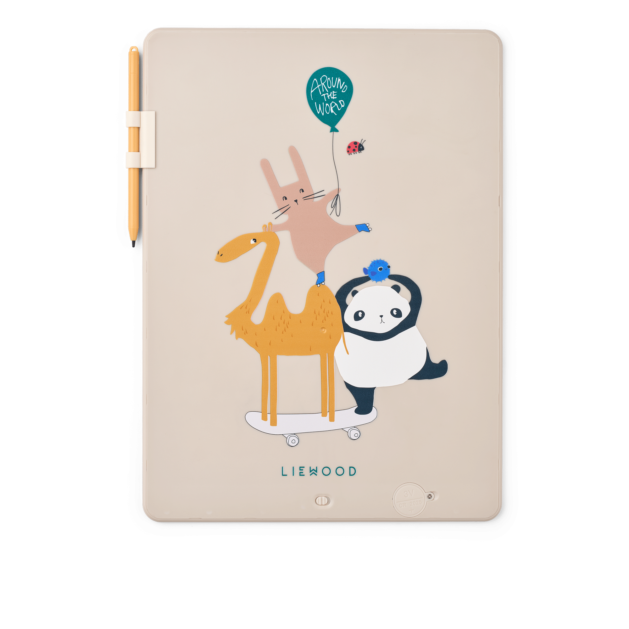 Grande Tablette à dessin magique Zora – À travers le monde – Liewood - Vue de dos sur fond blanc