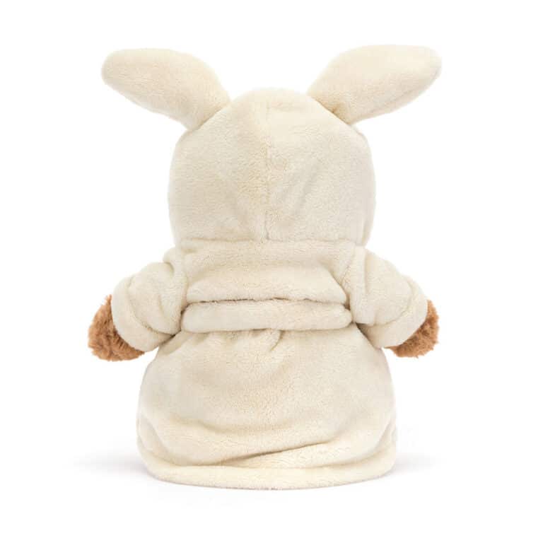 Doudou Ours Bartholomew en Peignoir – Jellycat - Vu de dos sur fond blanc Jellycat pas cher - Jellycat rare - jellycat collection - réduction Jellycat - Jellycat vieille collection - Jellycat doudou ours peignoir - Magasin de peluches Vannes