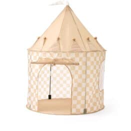 Tente de jeu chapiteau - Carreaux - Kid's concept, vue de face sur fond blanc