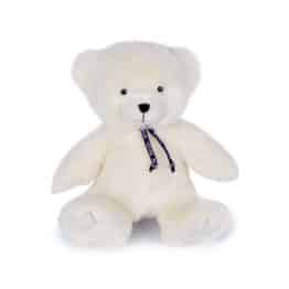 Peluche l'ours - Blanc poudré - 35 cm - Maïlou, vue de face sur fond blanc