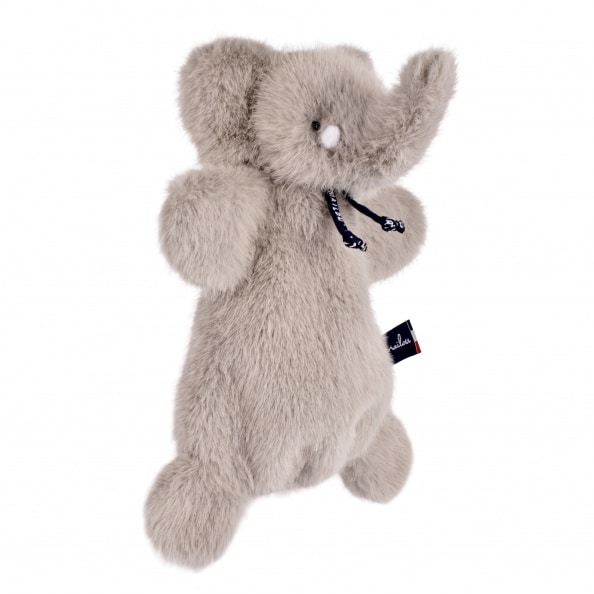 Marionnette Sowen éléphant - Gris souris- Maïlou - vue de profil sur fond blanc
