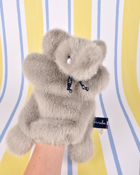 Marionnette Sowen éléphant - Gris souris- Maïlou - ambiance