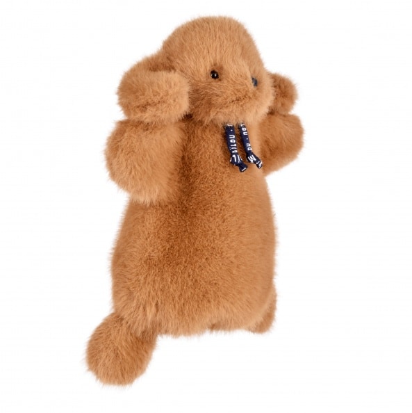 Marionnette Chien Sowen – Caramel salé - Maïlou - vue de profil sur fond blanc