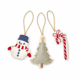 Décorations de sapin Bonhomme de neige – CamCam - Vus de face sur fond blanc