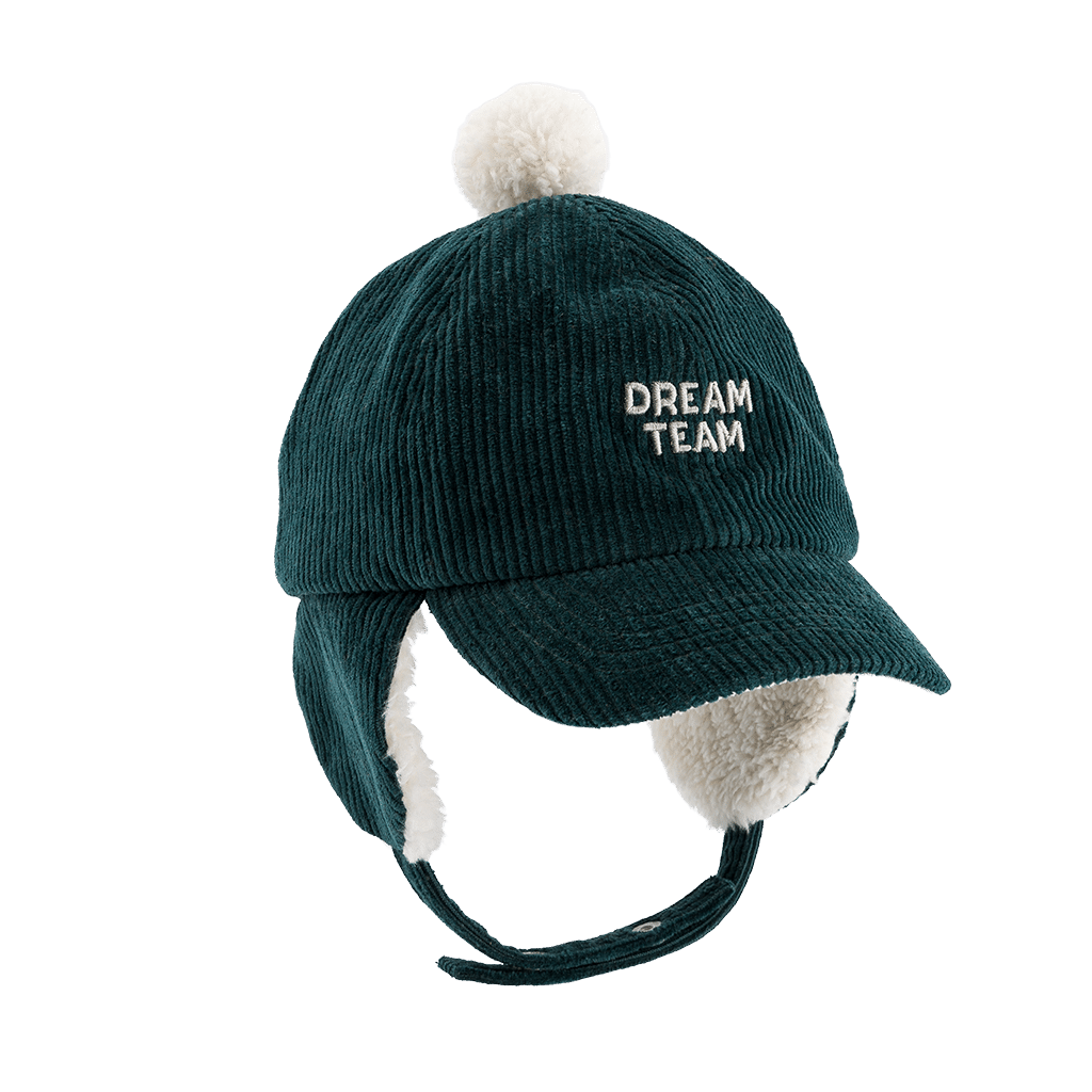 Casquette Chapka Dream Team Vert Foncé – Chamaye - Vue de côté sur fond blanc