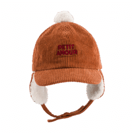 Casquette Chapka Petit Amour - Caramel – Chamaye - Vue de face sur fond blanc