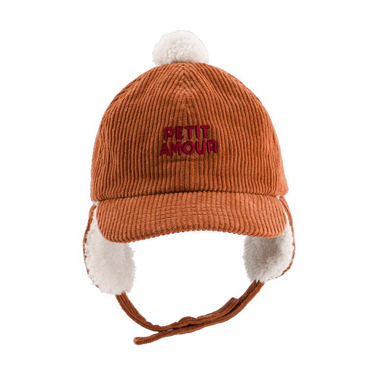 Casquette Chapka Petit Amour - Caramel – Chamaye - Vue de face sur fond blanc