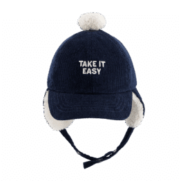 Casquette Chapka Take It Easy - Bleu Marine – Chamaye - Vue de face sur fond blanc