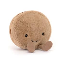 Doudou Macaron Chocolat Mona Amuseables – Jellycat - Vu de face sur fond blanc