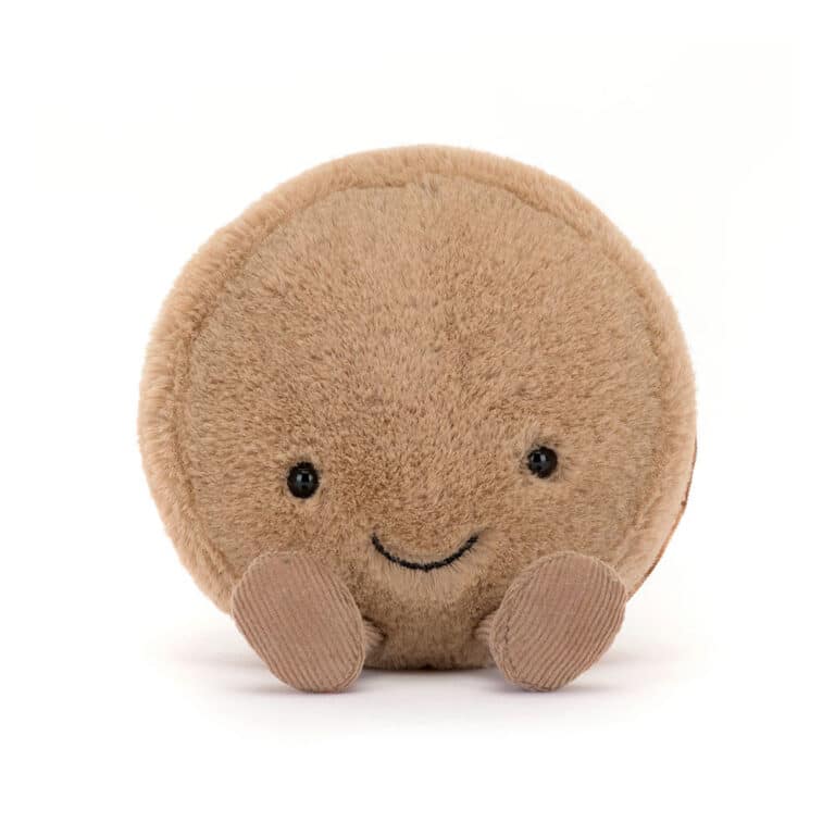 Doudou Macaron Chocolat Mona Amuseables – Jellycat - Vu de face sur fond blanc