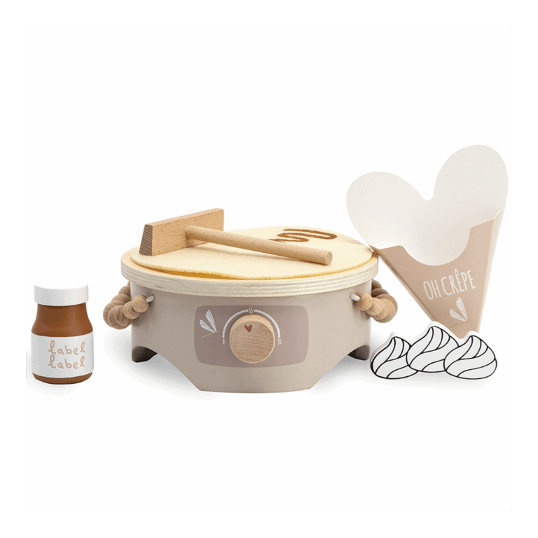 Crêpière en bois – Label Label - Vue de face sur fond blanc