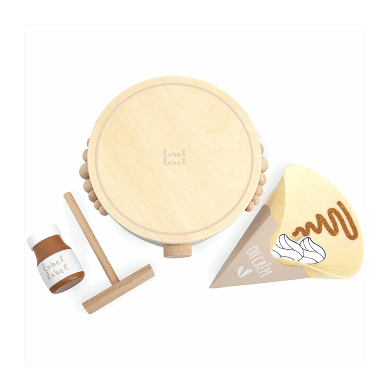 Crêpière en bois – Label Label - Vue du dessus sur fond blanc