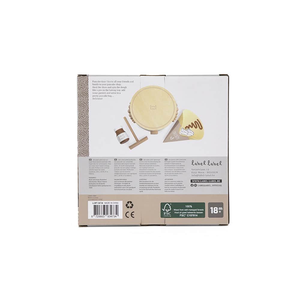 Crêpière en bois – Label Label - Vue de dos sur fond blanc