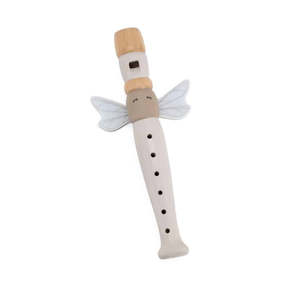 Flûte en bois Label Label – Couleur Nougat - Vue de face sur fond blanc