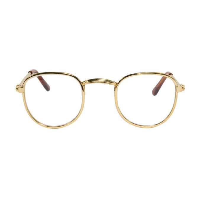 Lunettes de vue pour poupée 28/35 cm – Couleur Gold - Vue de face sur fond blanc