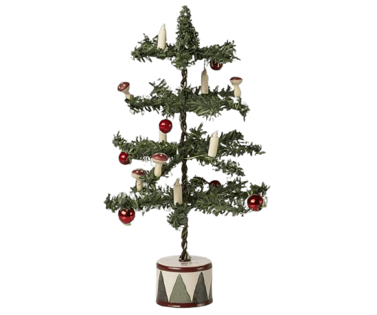 Sapin de noël lumineux pour souris - Bougies - Maileg, vue de face sur fond blanc