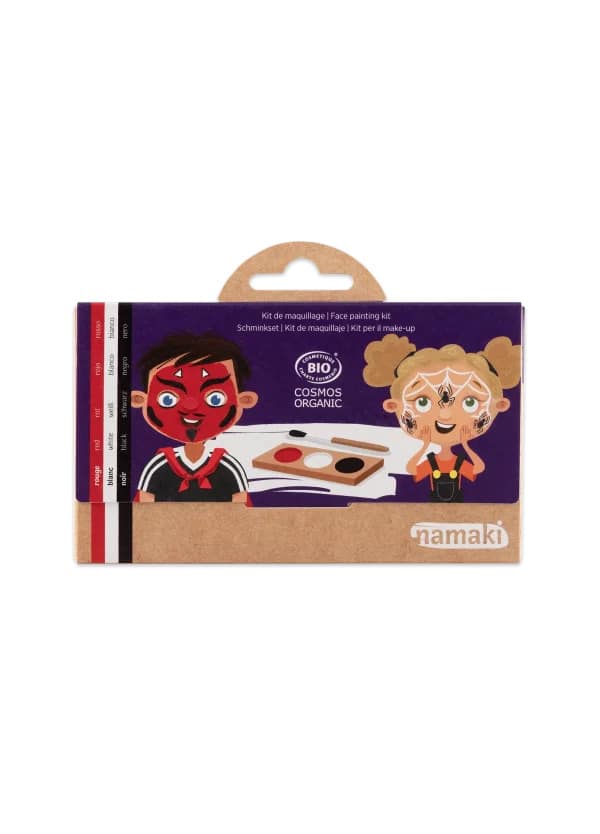 maquillage enfants, maquillage Halloween, tuto maquillage araignée enfant, tuto maquillage diable enfant, halloween déguisement enfant, palette maquillage bio enfants, maquillage non nocif enfants