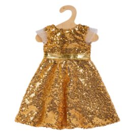 Robe Dorée à Paillettes “Golden Star” pour Poupée 28 à 35 cm - Vue de face sur fond blanc