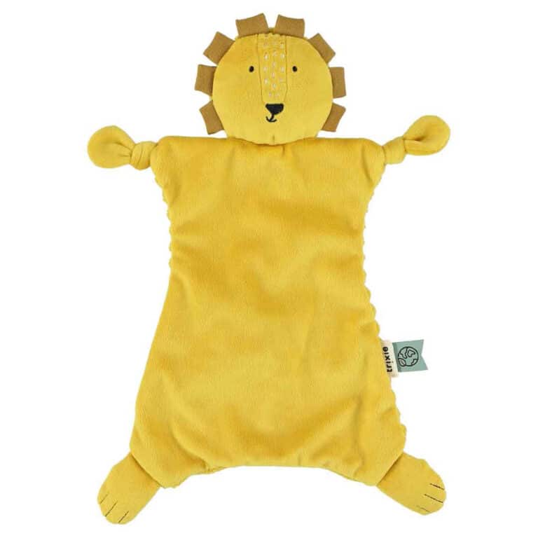 Doudou plat côtelé – Mr Lion – Trixie Baby - Vue de face sur fond blanc