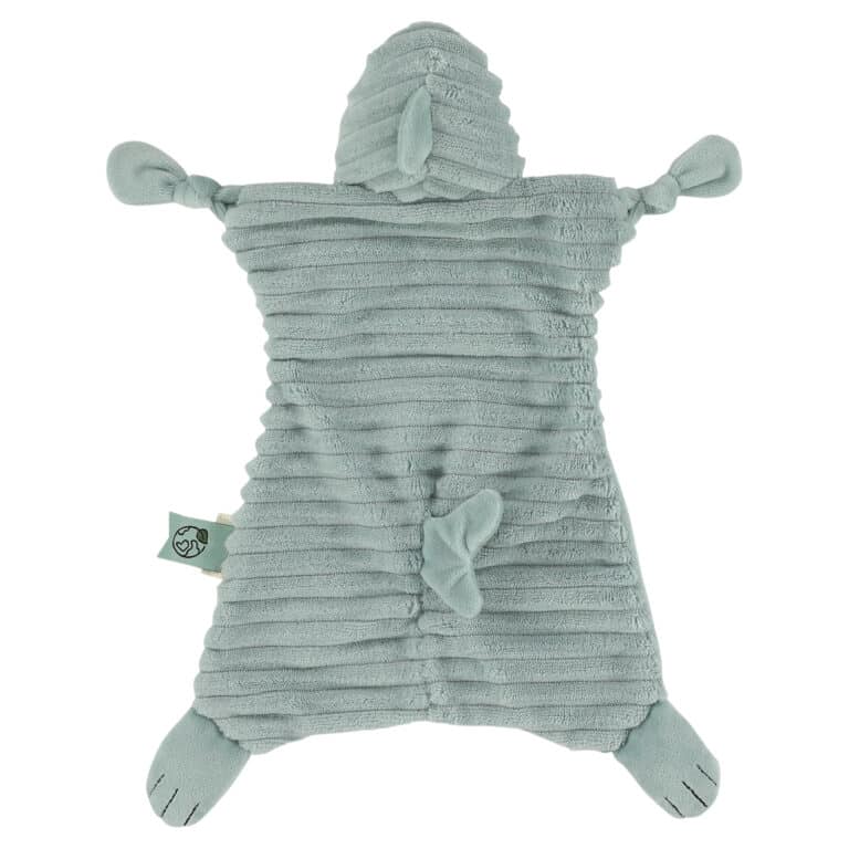 Doudou plat côtelé – Mr Requin – Trixie Baby - Vue de dos sur fond blanc