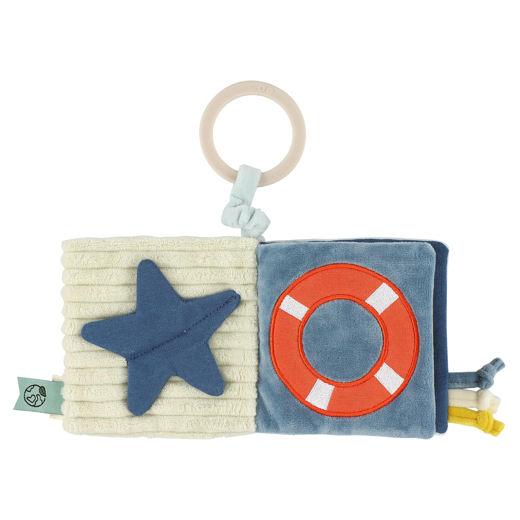 Livre sensoriel pour poussette – Mr requin - Trixie baby - Vu de face sur fond blanc