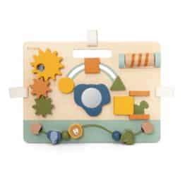 Panneau d’activités en bois Mlle Éléphant – Trixie Baby - Vu de face sur fond blanc