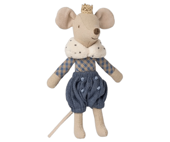 Souris Prince dans sa tour - Grand frère Maileg, vue de face sur fond blanc