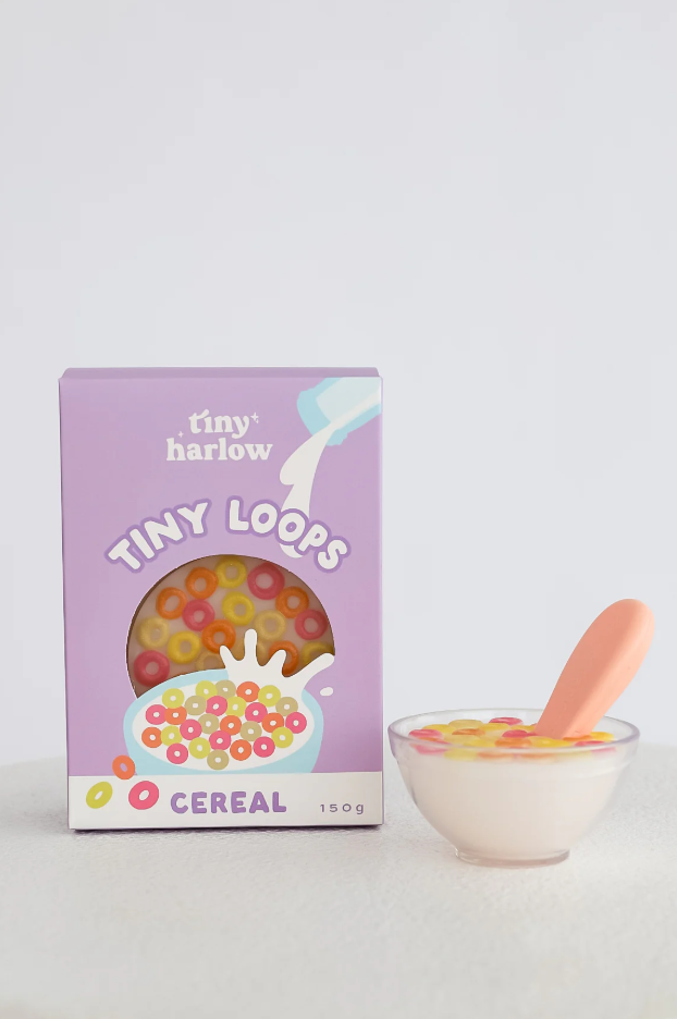Bol de céréales Tiny Loops pour poupée – Tiny Harlow - Vu de face sur fond blanc