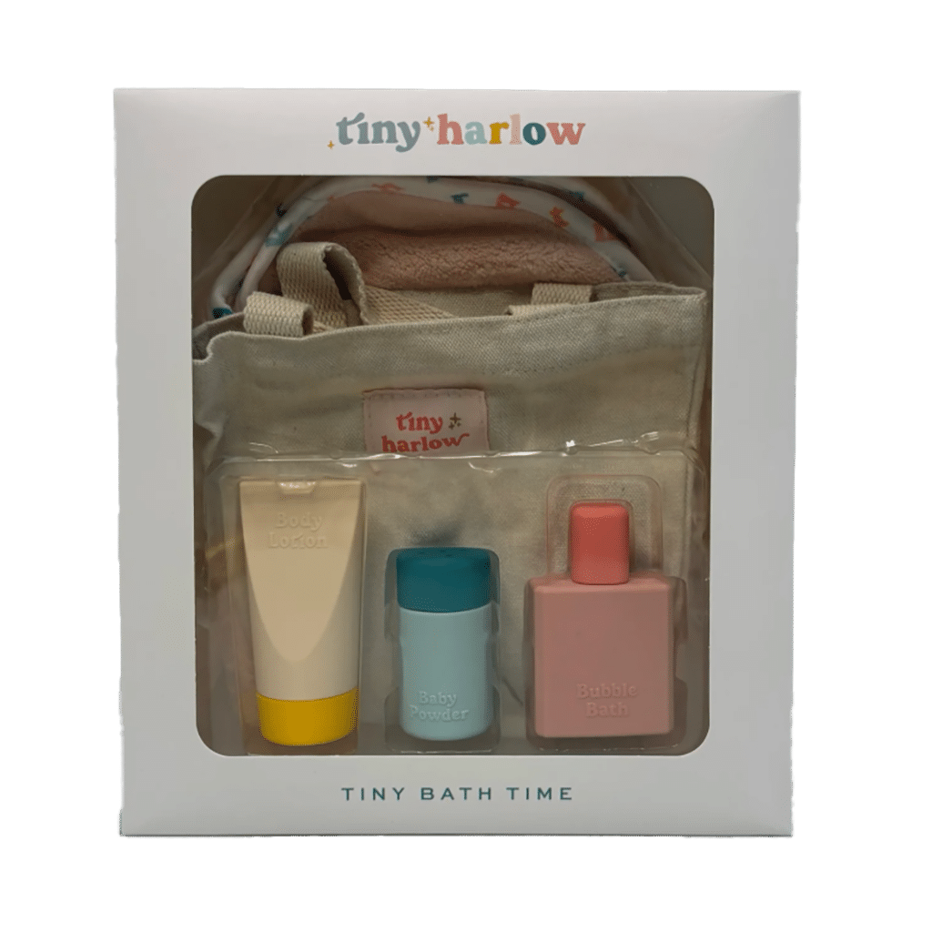Set de bain pour poupée – Tiny Harlow - Vu de face sur fond blanc