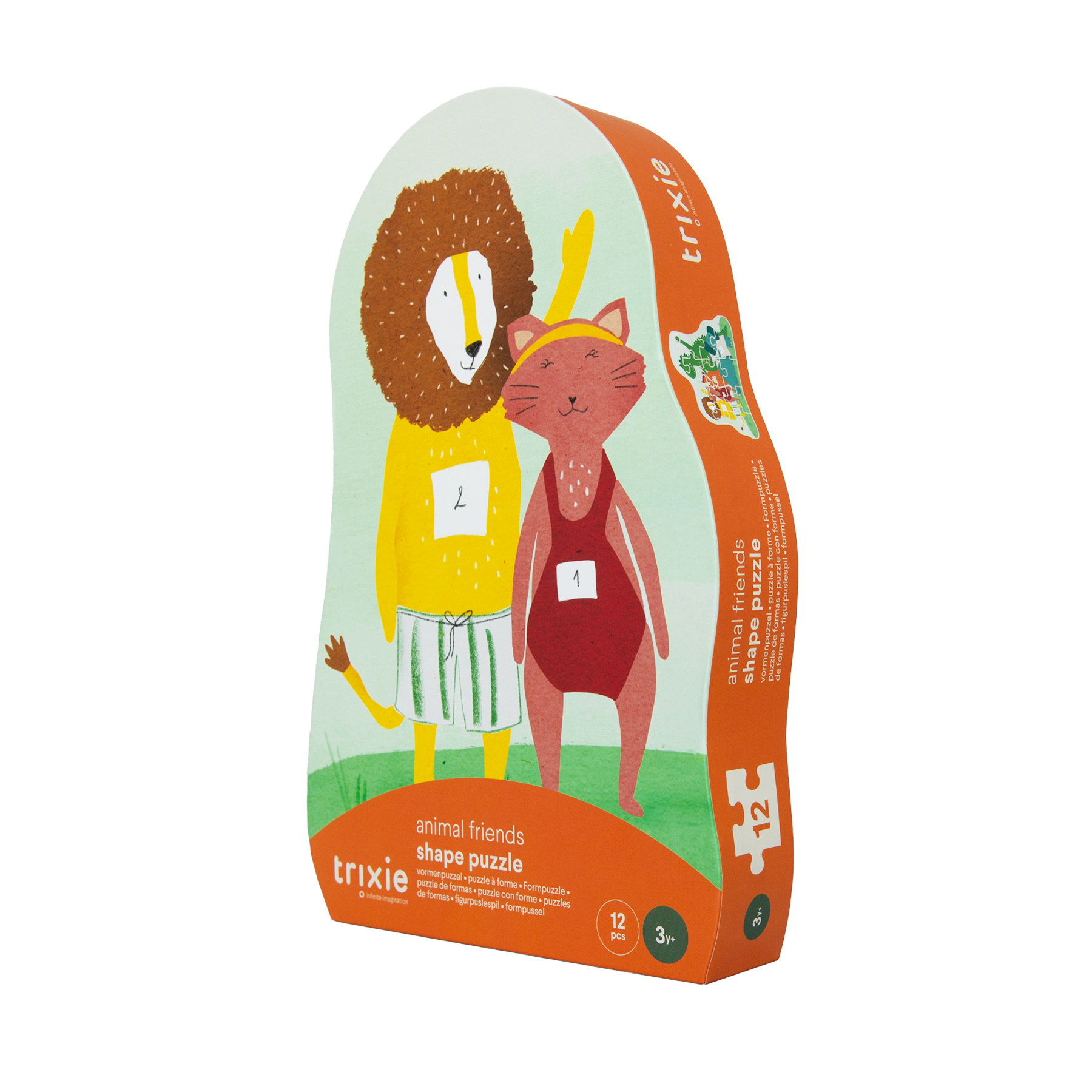 Puzzle à Forme 12 Pièces – Amis des Animaux – Trixie Baby - Vu de côté sur fond blanc