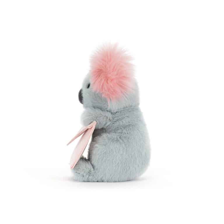 Jellycat Koala with Message – Vue de côté sur fond blanc