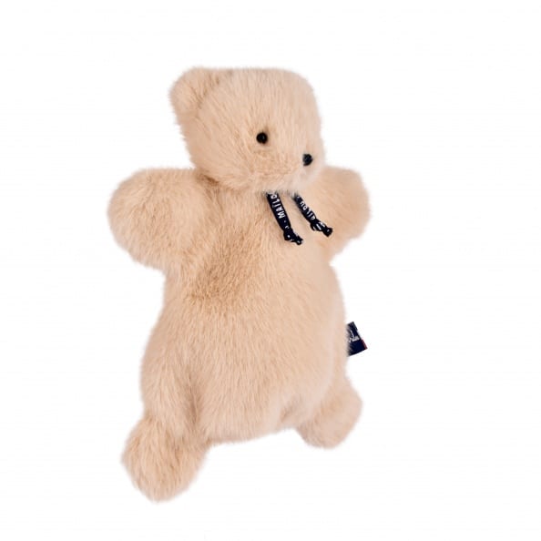 Marionnette Sowen ours- Sable-Maïlou-vue de profil sur fond blanc