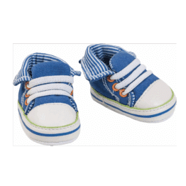 Baskets pour poupée 30–34 cm – Bleu - Vues de face sur fond blanc